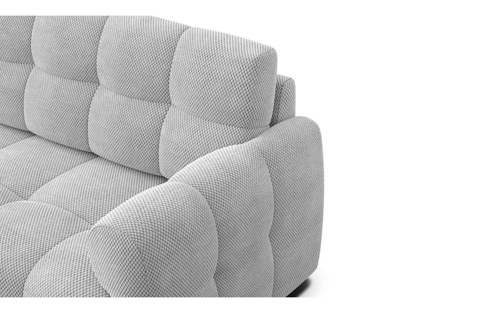 Ecksofa 3-Sitzer links MELLOW, hellgrau