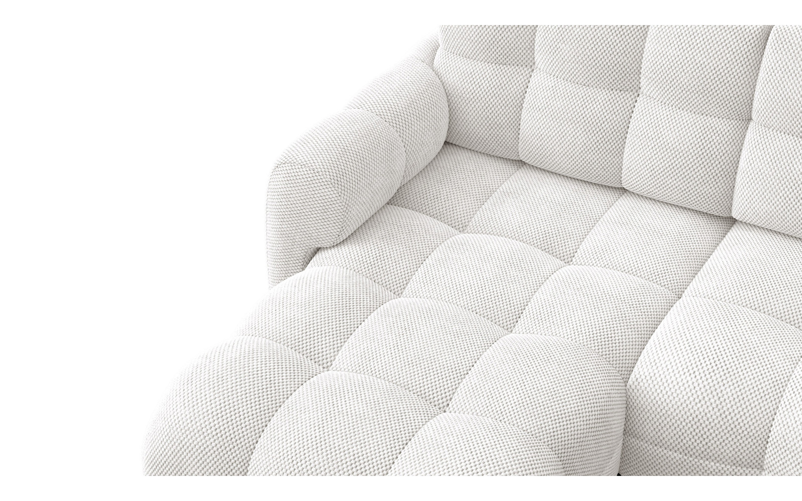 Ecksofa 3-Sitzer links MELLOW, creme