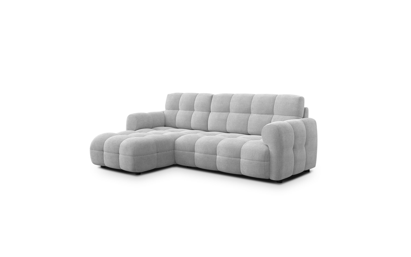 Ecksofa 3-Sitzer links MELLOW, hellgrau