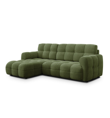 Ecksofa 3-Sitzer links MELLOW, olive