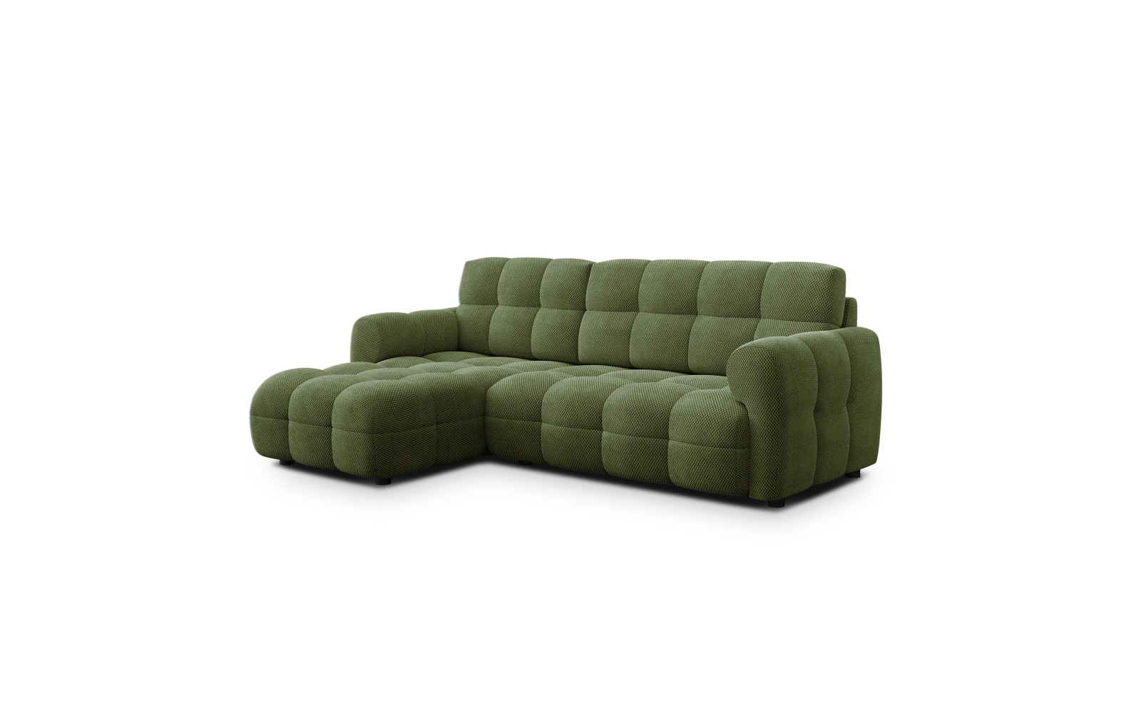 Ecksofa 3-Sitzer links MELLOW, olive