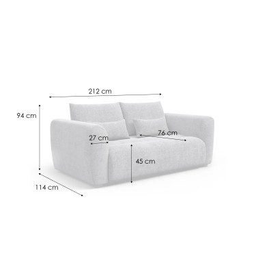Sofa 3-Sitzer SORENO, ecru