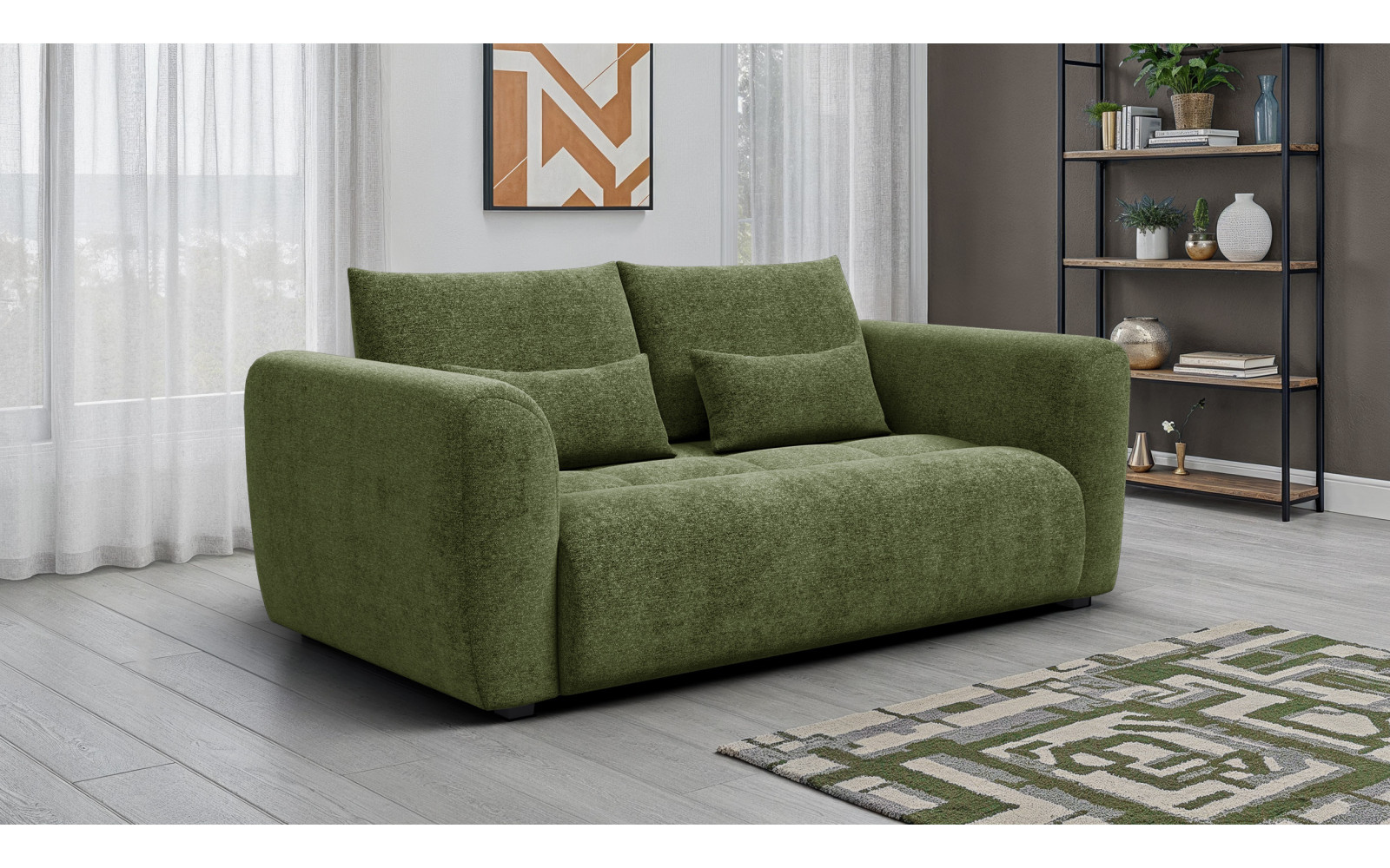 Sofa 3-Sitzer SORENO, dunkelgrün