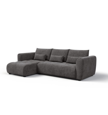 Ecksofa 4-Sitzer links SORENO, dunkelgrau