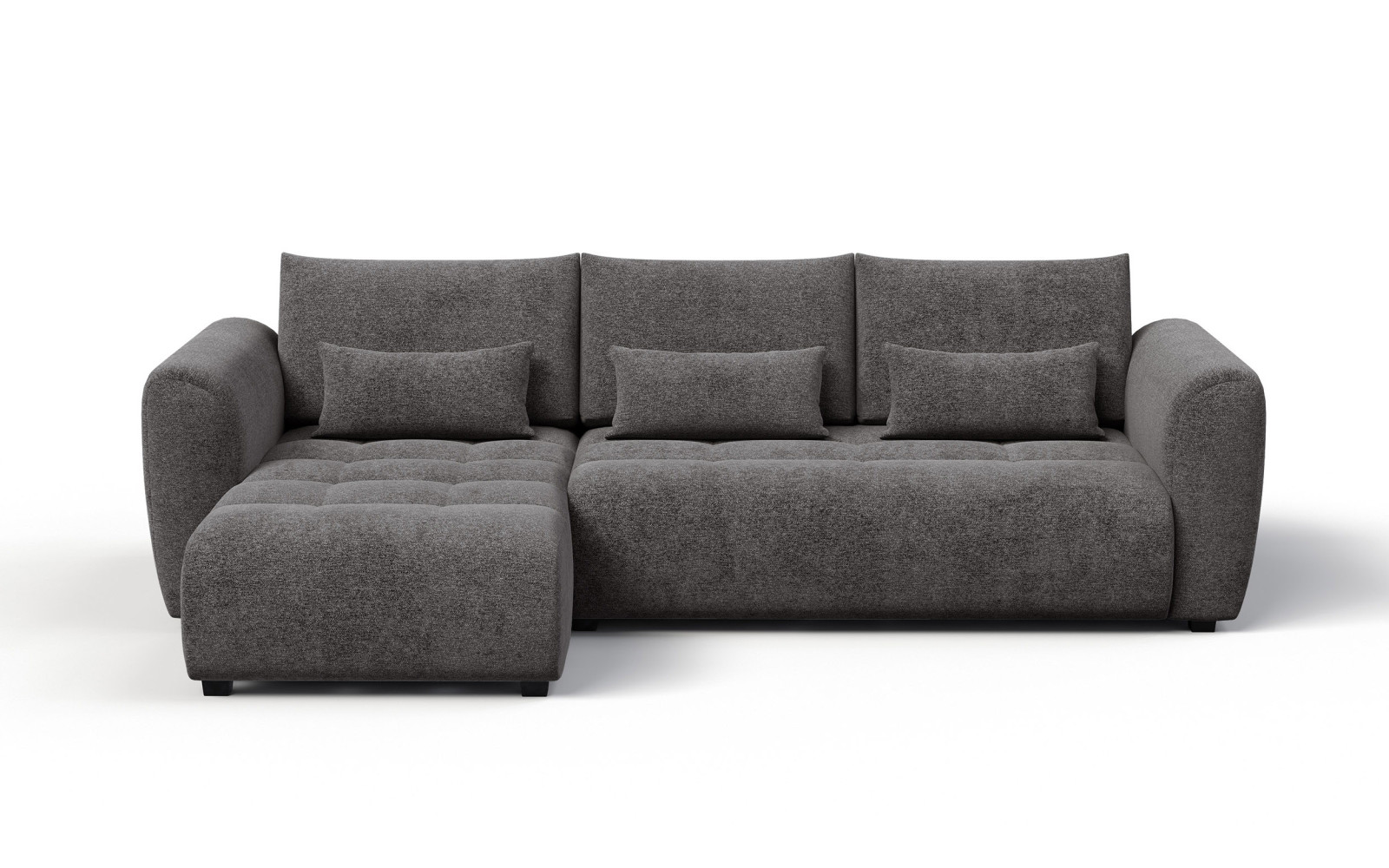 Ecksofa 4-Sitzer links SORENO, dunkelgrau