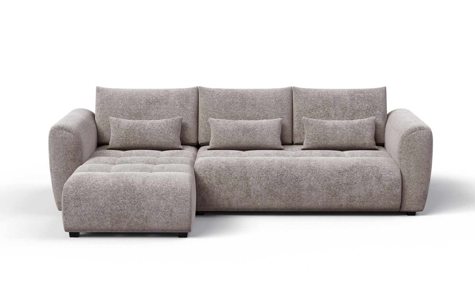 Ecksofa 4-Sitzer links SORENO, dunkelbeige