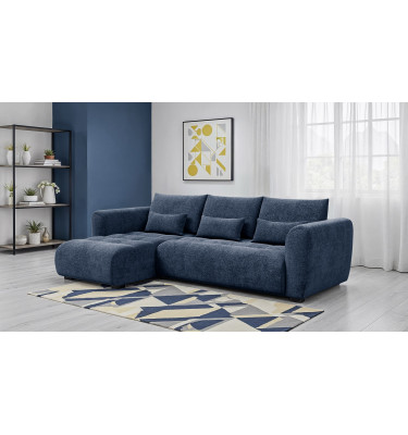 Ecksofa 4-Sitzer links SORENO, dunkelblau