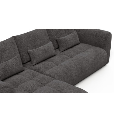 Ecksofa 4-Sitzer links SORENO, dunkelgrau