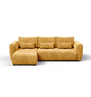 Ecksofa 4-Sitzer links SORENO, gelb