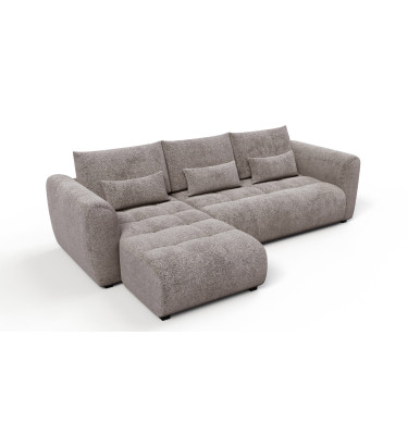 Ecksofa 4-Sitzer links SORENO, dunkelbeige