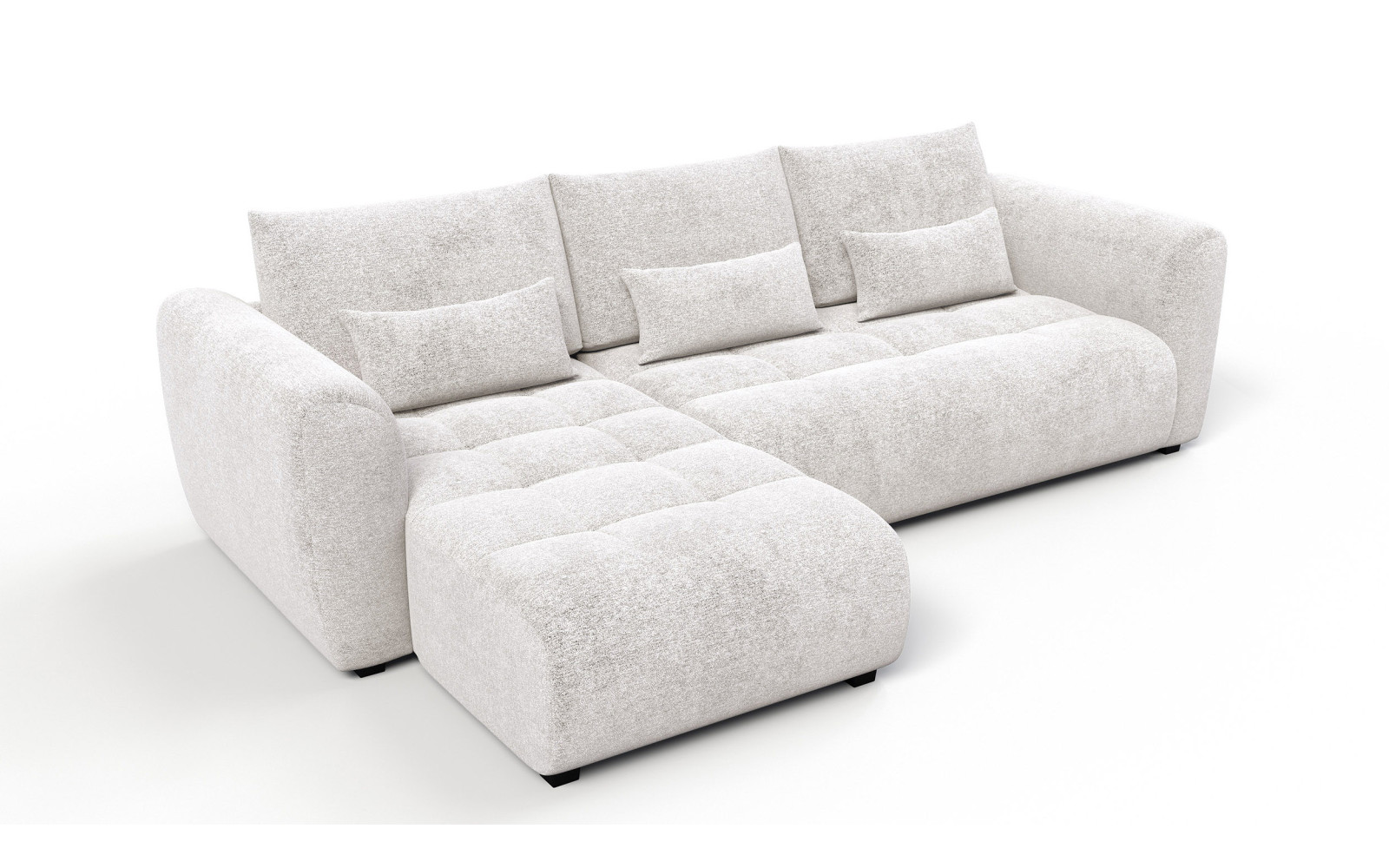 Ecksofa 4-Sitzer links SORENO, ecru