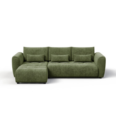 Ecksofa 4-Sitzer links SORENO, dunkelgrün