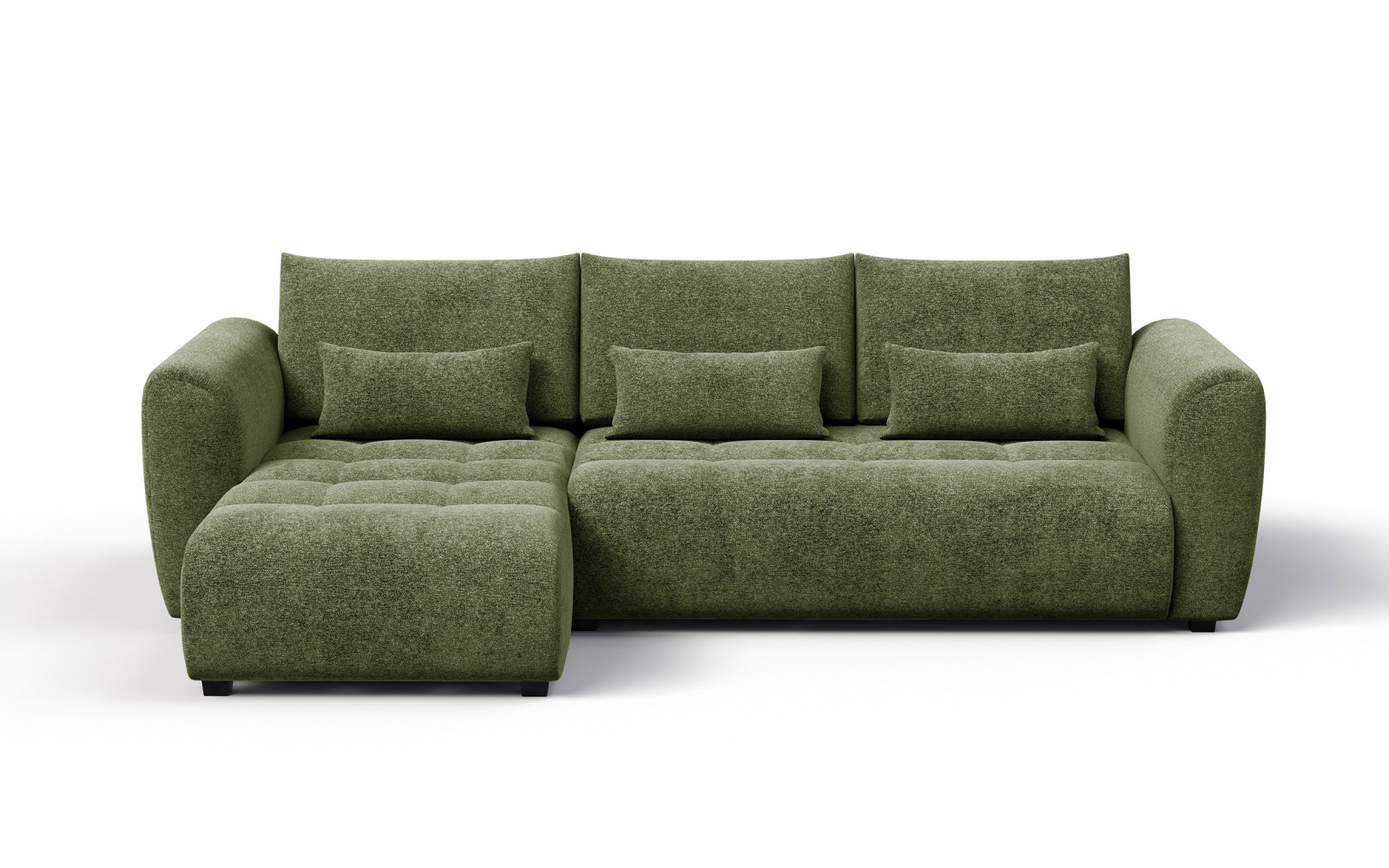 Ecksofa 4-Sitzer links SORENO, dunkelgrün