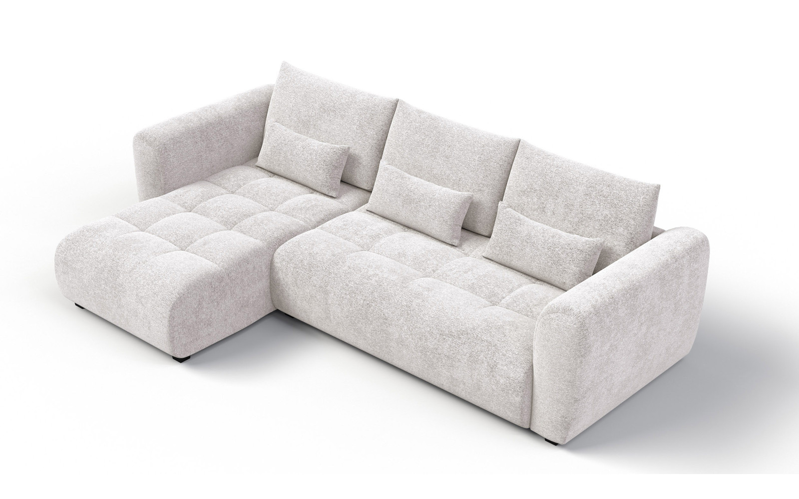 Ecksofa 4-Sitzer links SORENO, ecru