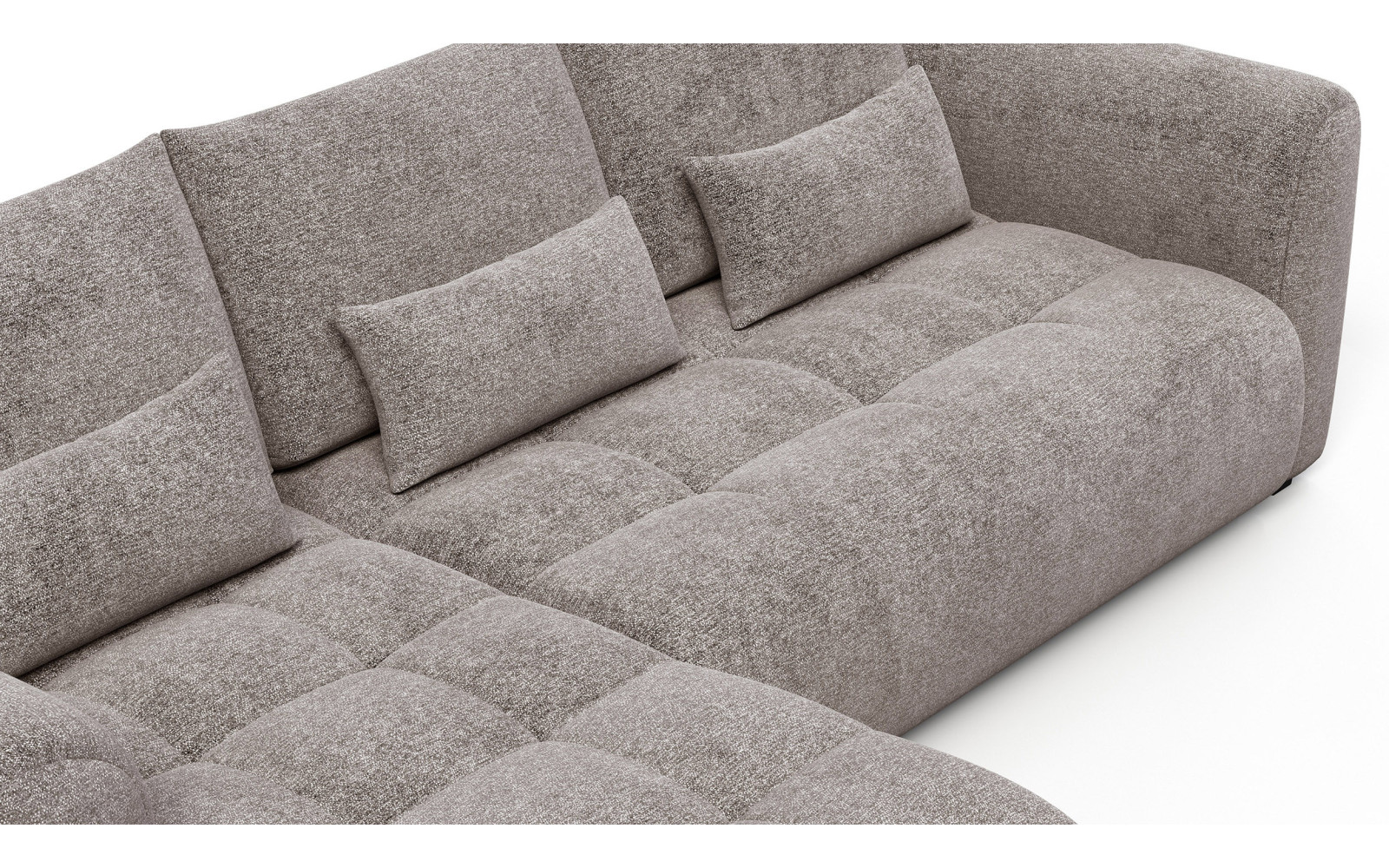 Ecksofa 4-Sitzer links SORENO, dunkelbeige