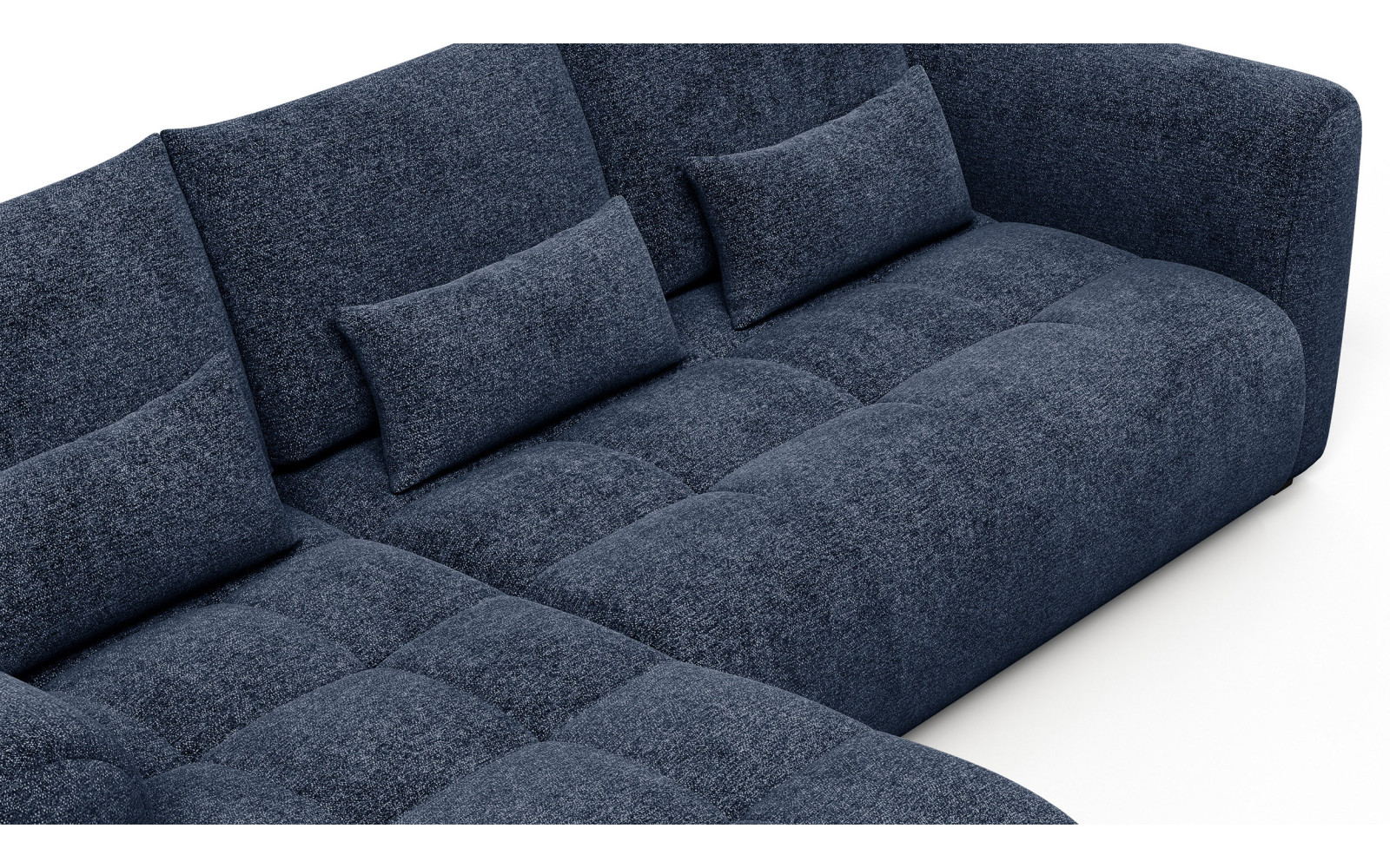 Ecksofa 4-Sitzer links SORENO, dunkelblau