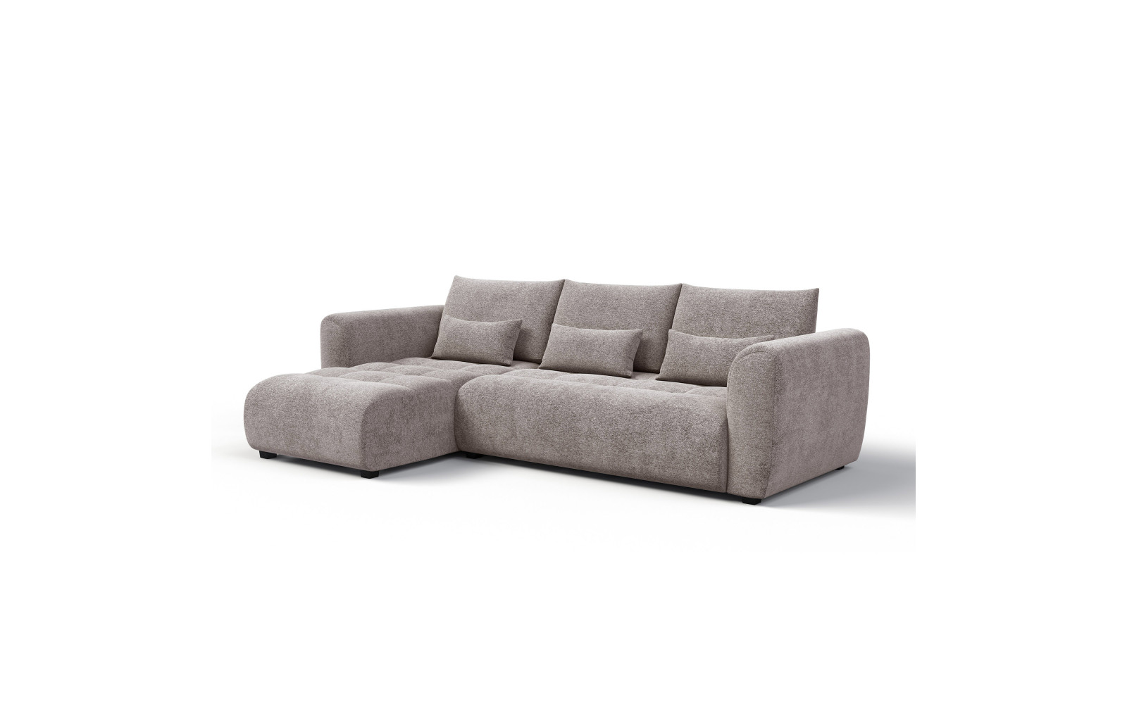 Ecksofa 4-Sitzer links SORENO, dunkelbeige