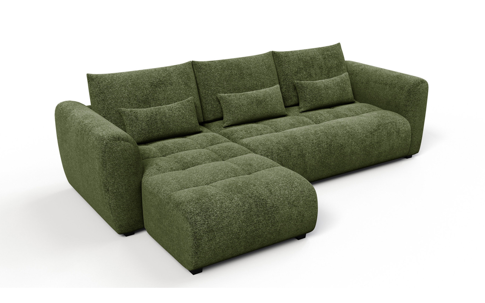 Ecksofa 4-Sitzer links SORENO, dunkelgrün