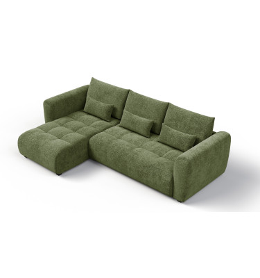 Ecksofa 4-Sitzer links SORENO, dunkelgrün