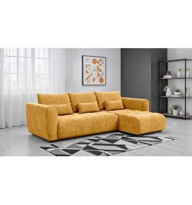 Ecksofa 4-Sitzer rechts SORENO, gelb