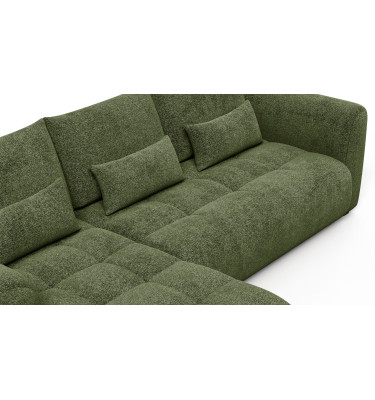 Ecksofa 4-Sitzer links SORENO, dunkelgrün