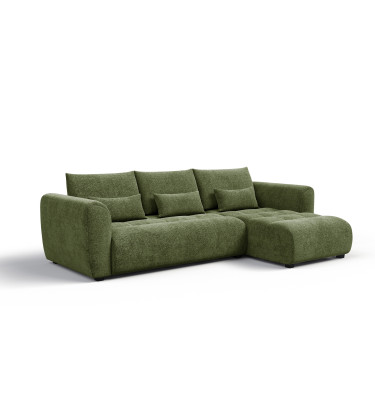 Ecksofa 4-Sitzer rechts SORENO, dunkelgrün