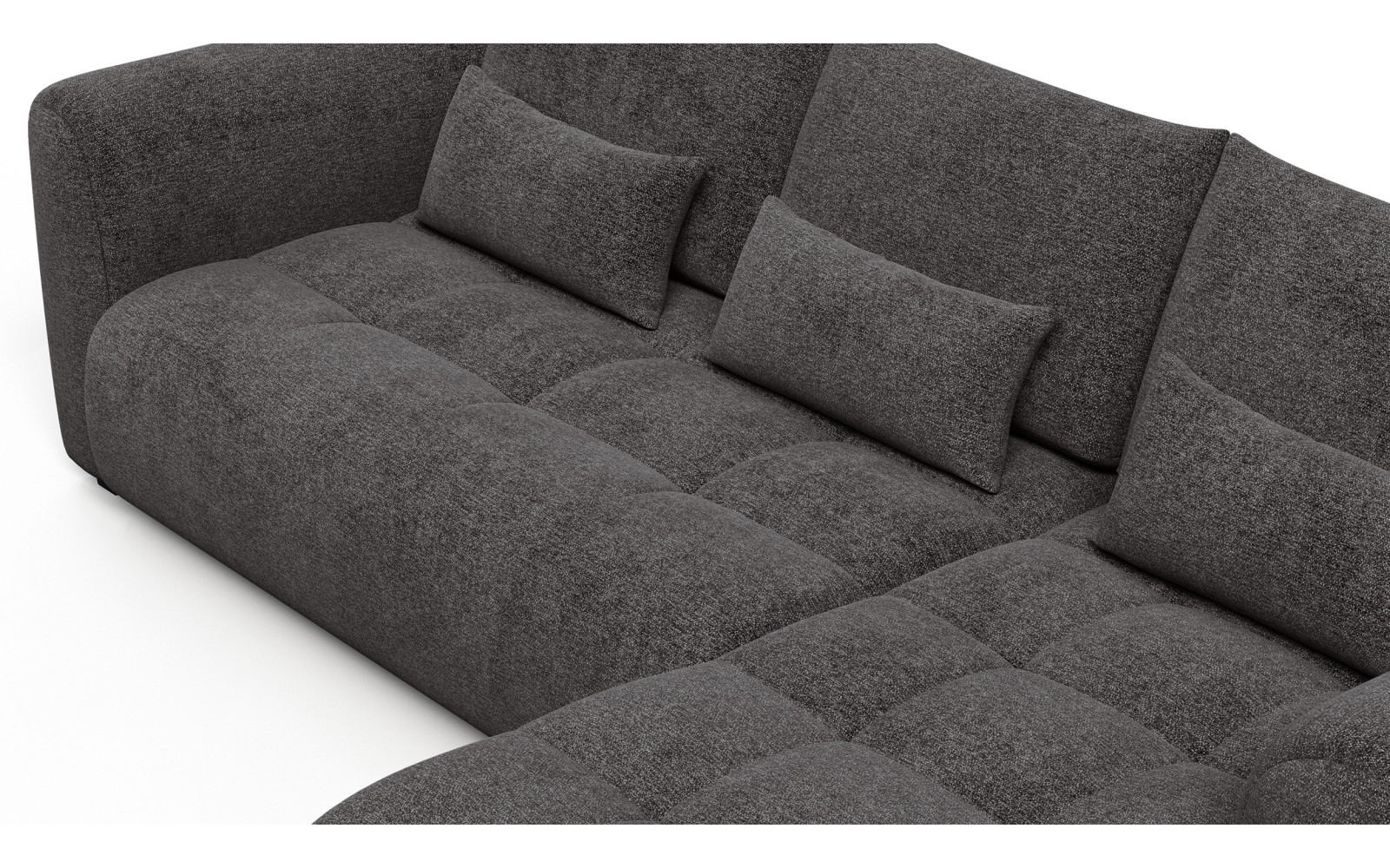 Ecksofa 4-Sitzer rechts SORENO, dunkelgrau