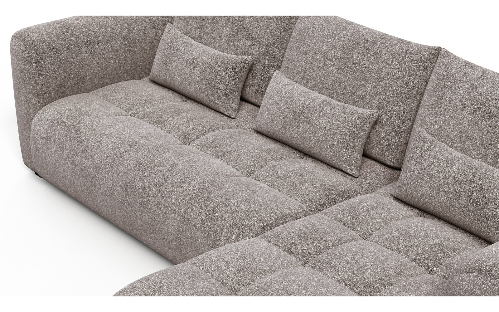 Ecksofa 4-Sitzer rechts SORENO, dunkelbeige