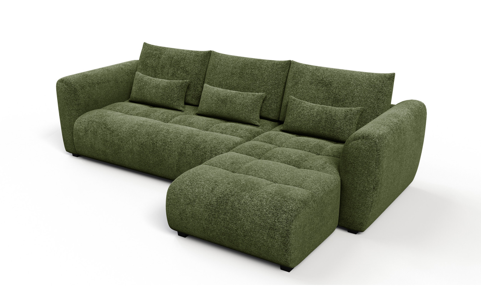 Ecksofa 4-Sitzer rechts SORENO, dunkelgrün