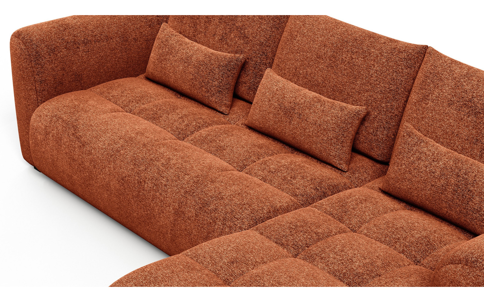 Ecksofa 4-Sitzer rechts SORENO, orange