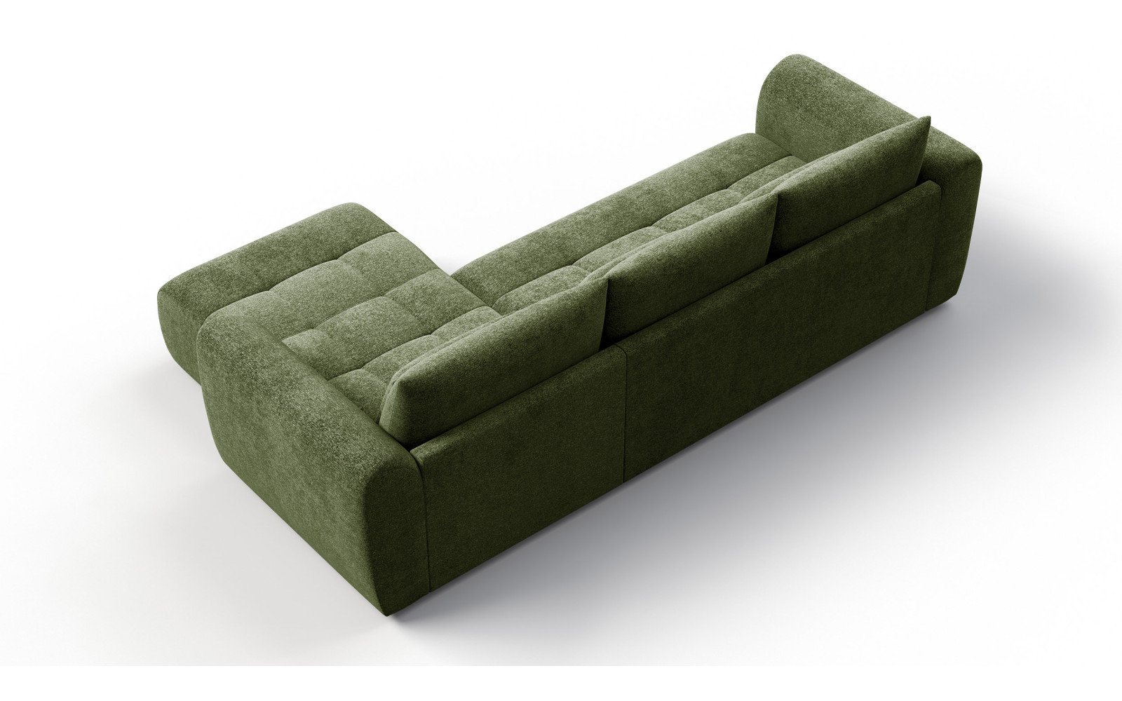 Ecksofa 4-Sitzer rechts SORENO, dunkelgrün