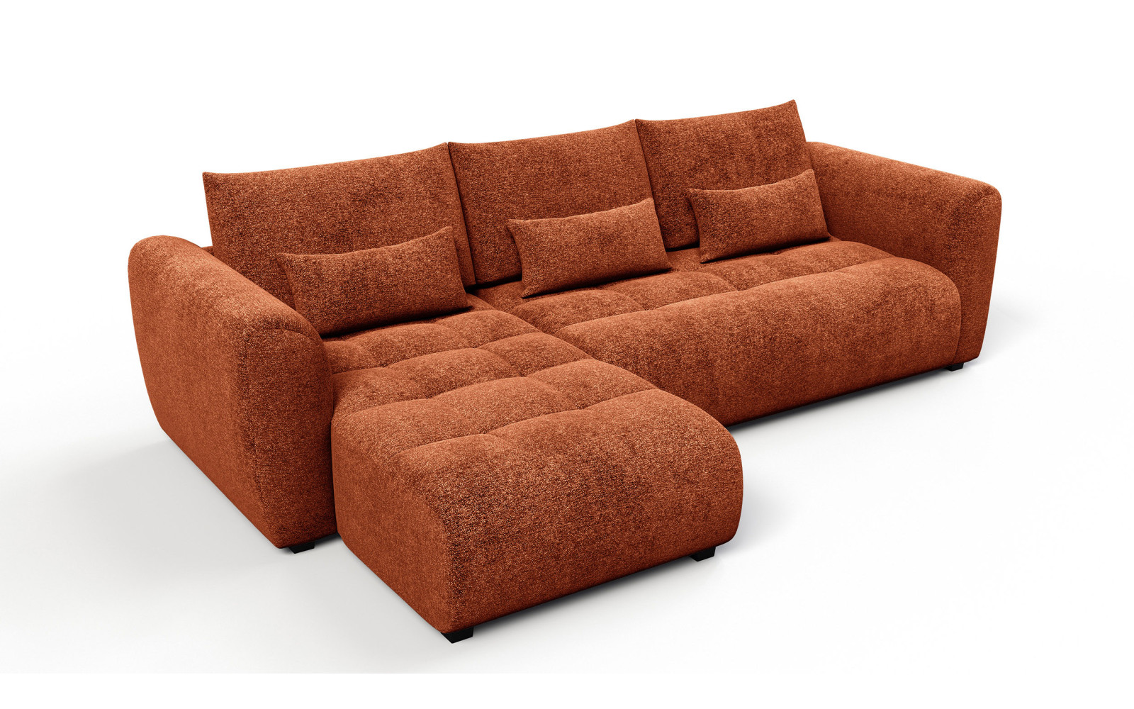 Ecksofa 4-Sitzer links SORENO, orange