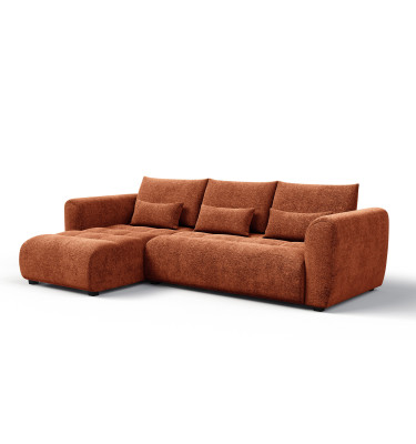 Ecksofa 4-Sitzer links SORENO, orange