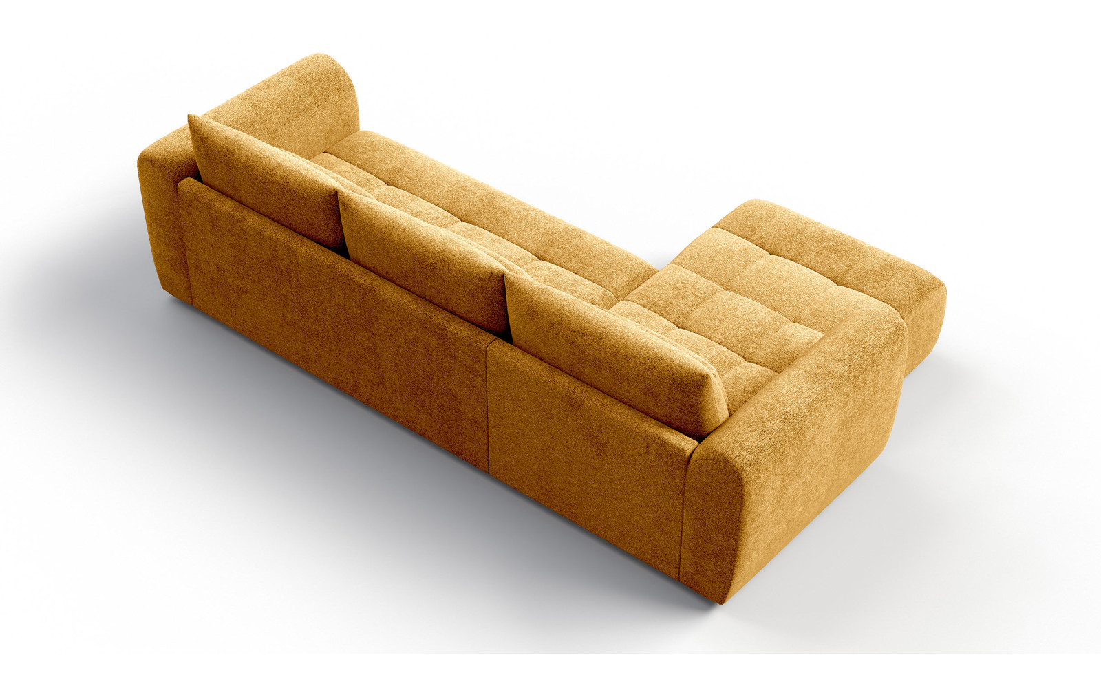 Ecksofa 4-Sitzer links SORENO, gelb