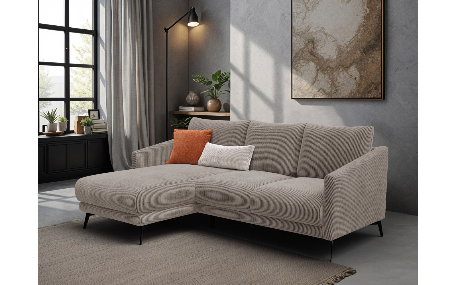 Ecksofa 3-Sitzer links VILT, taupe