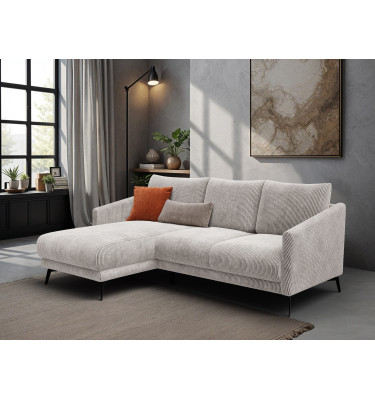 Ecksofa 3-Sitzer links VILT, perlweiß