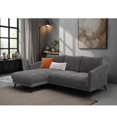 Ecksofa 3-Sitzer links VILT, dunkelgrau