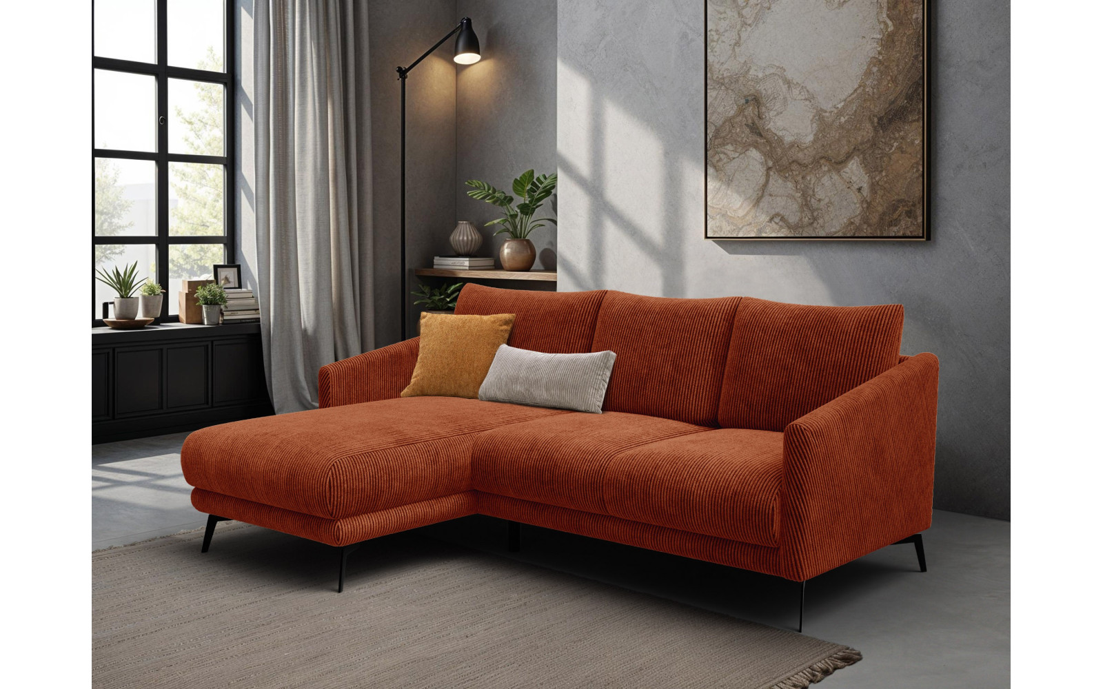Ecksofa 3-Sitzer links VILT, orange