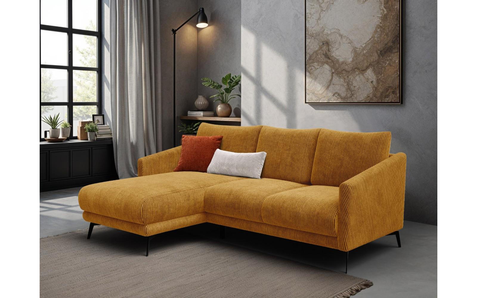 Ecksofa 3-Sitzer links VILT, safran