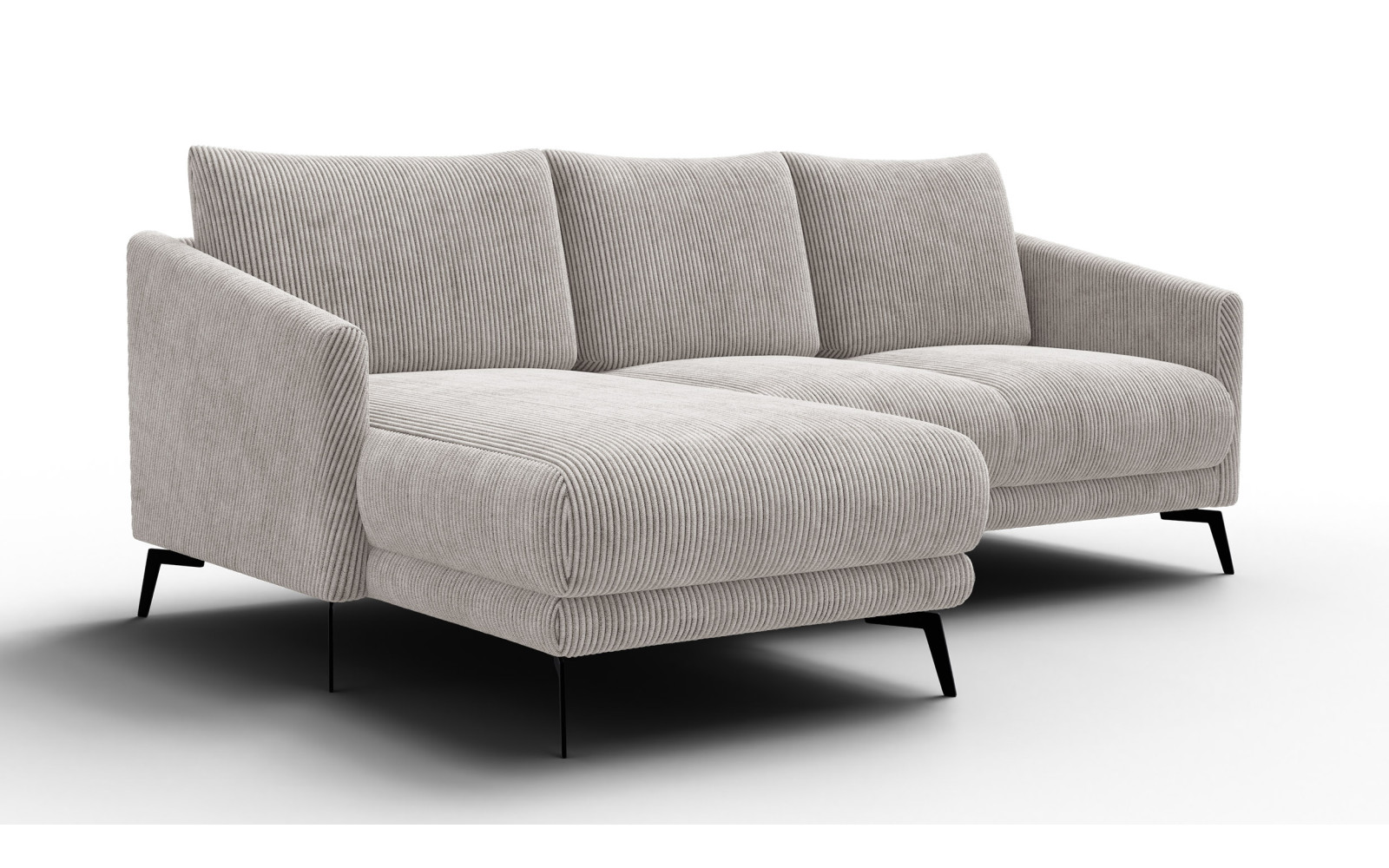 Ecksofa 3-Sitzer links VILT, perlweiß