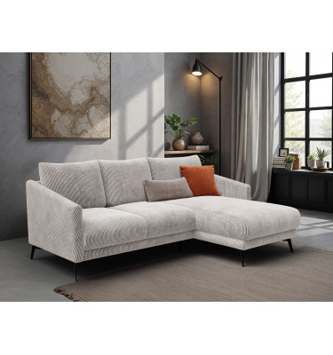 Ecksofa 3-Sitzer rechts VILT, perlweiß