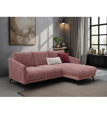 Ecksofa 3-Sitzer rechts VILT, altrosa