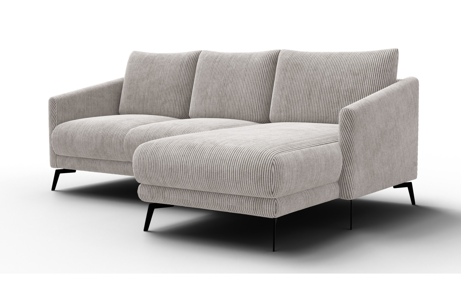 Ecksofa 3-Sitzer rechts VILT, perlweiß