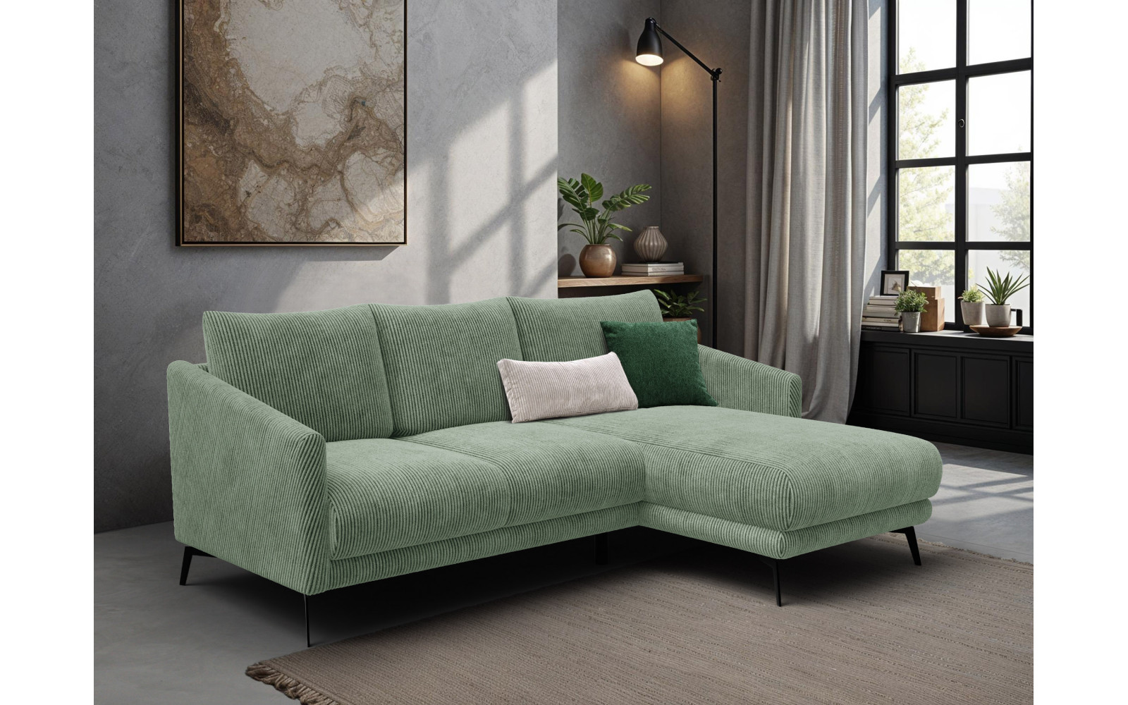 Ecksofa 3-Sitzer rechts VILT, mint