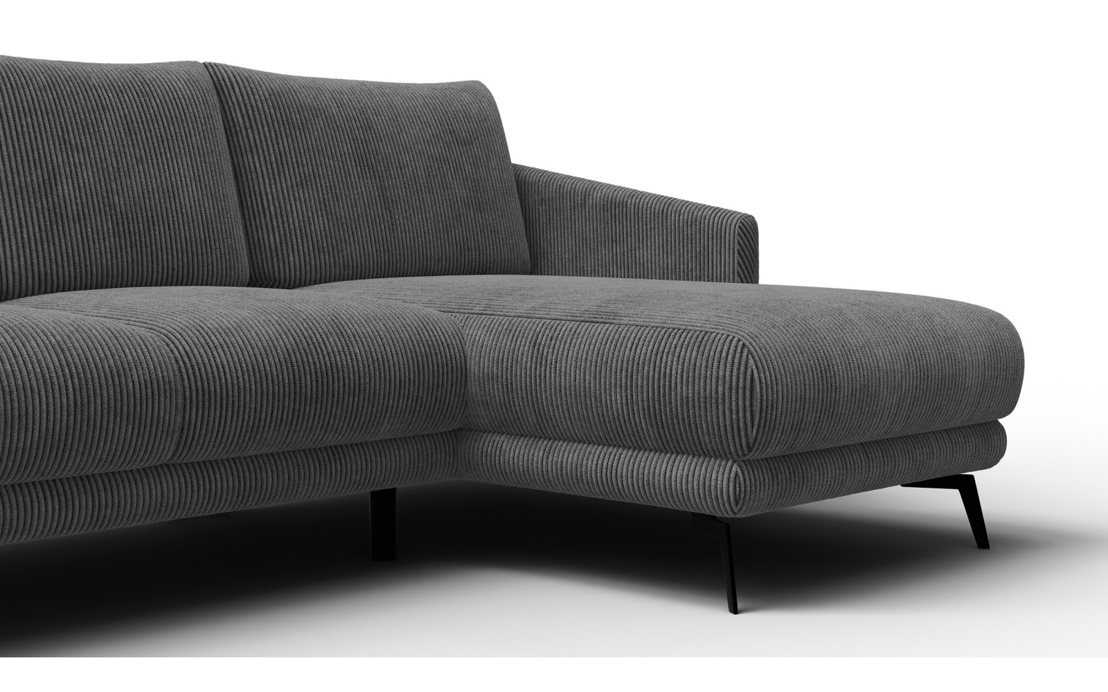 Ecksofa 3-Sitzer rechts VILT, dunkelgrau