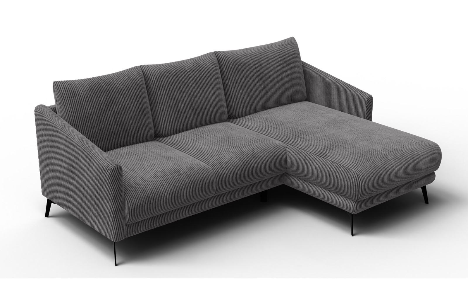 Ecksofa 3-Sitzer rechts VILT, dunkelgrau