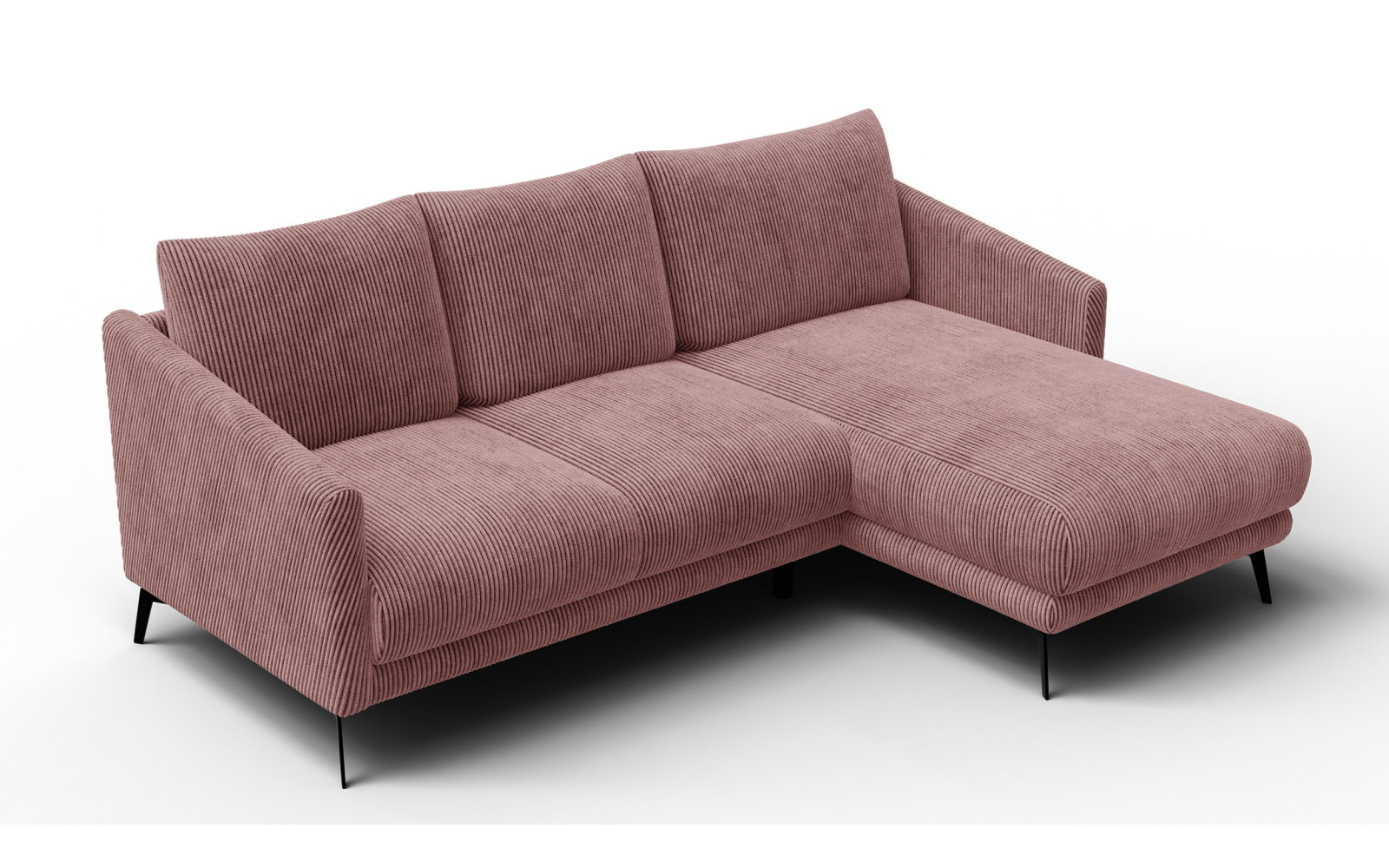 Ecksofa 3-Sitzer rechts VILT, altrosa