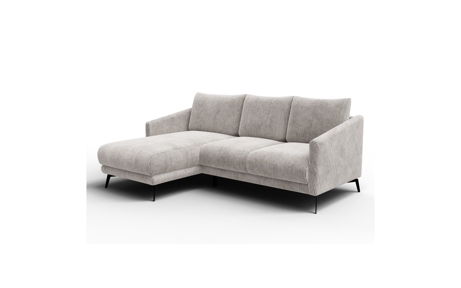 Ecksofa 3-Sitzer links VILT, perlweiß