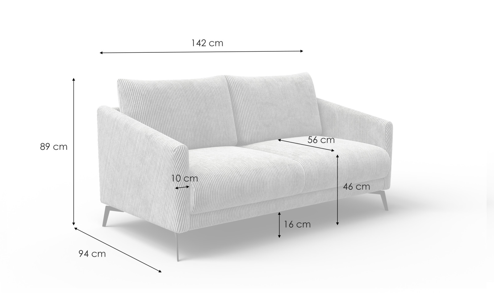 Sofa 2-Sitzer VILT, olive