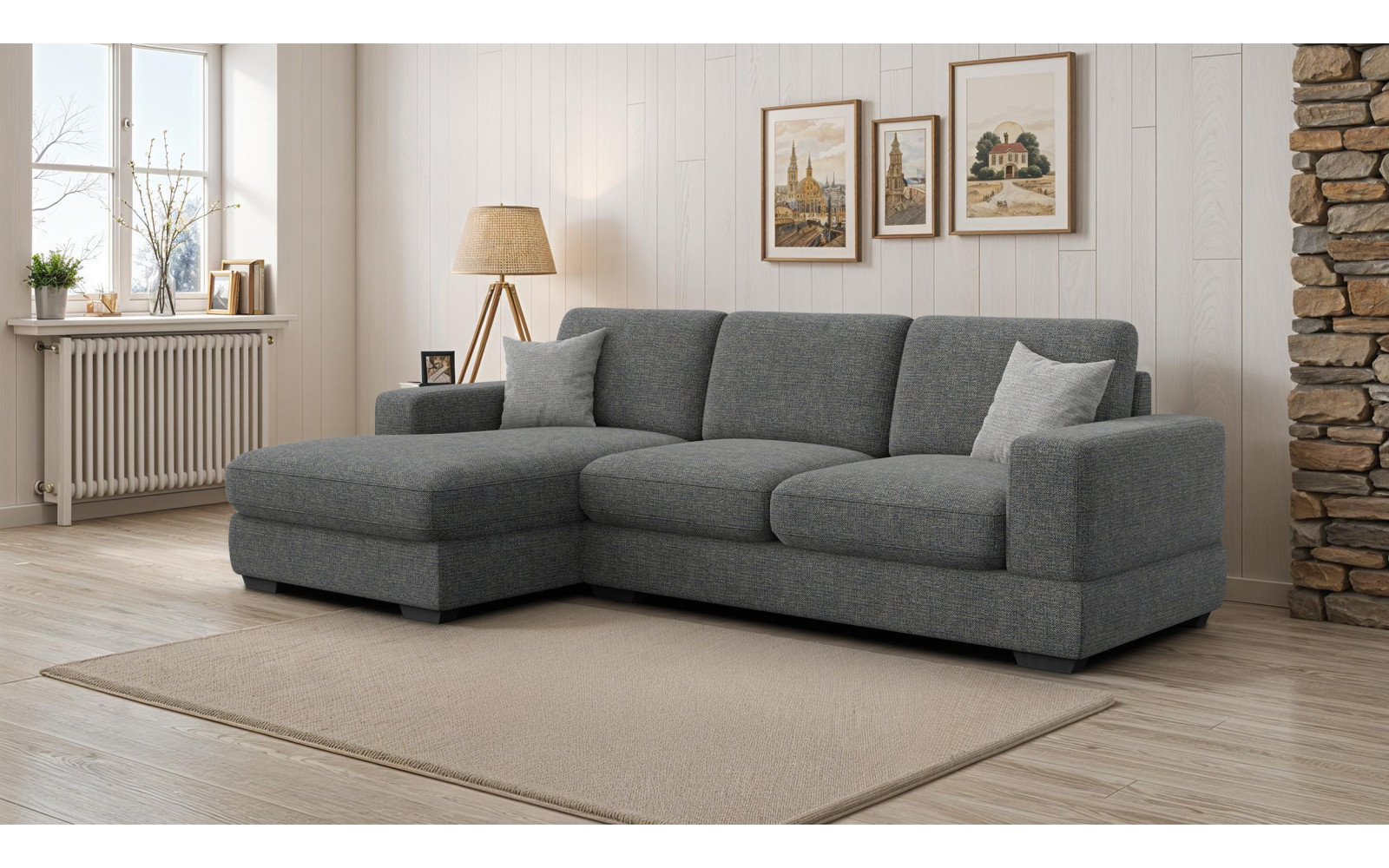 Ecksofa 4-Sitzer links OTTO, anthracit